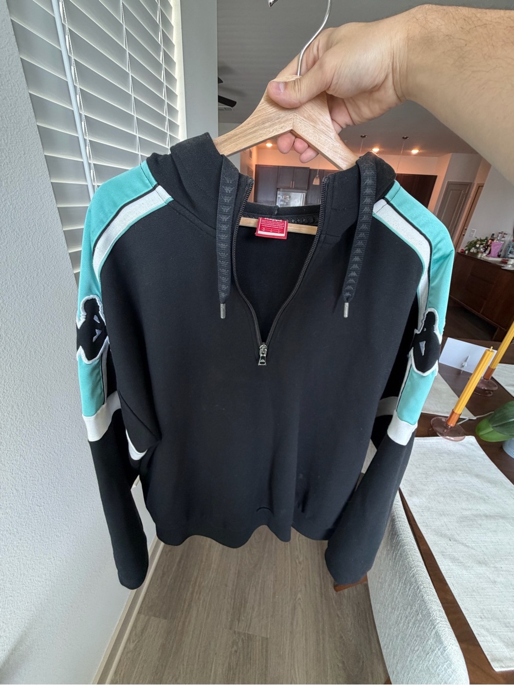 Kappa Black Top with Red Logo Tag - Picture 5 of 5